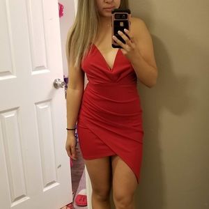 Fashion nova Red asymmetrical bodycon dress